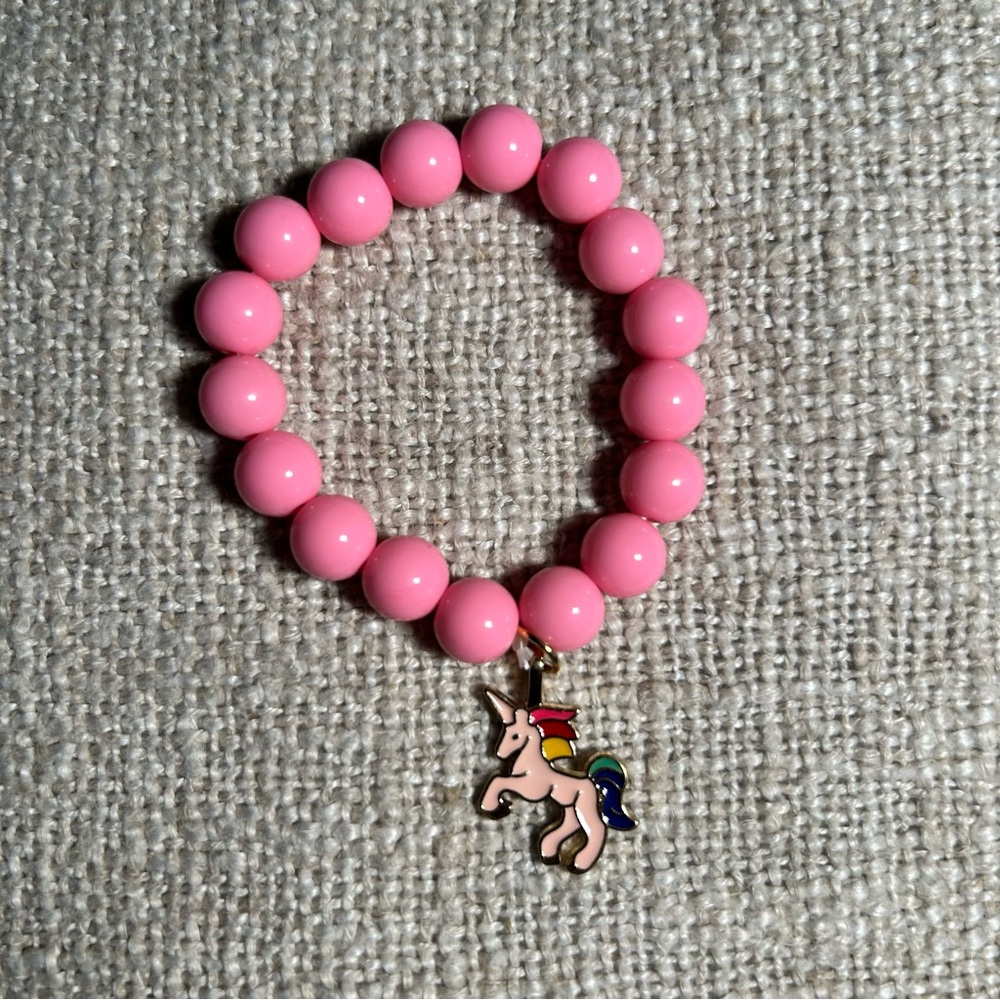 Pink Unicorn Charm Bracelet for Kids